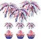 100PCS Firework Cocktail Picks, Red White Blue Firework Party Picks Ergonflow Bamboo Cocktail Sticks Toothpicks Food Picks for Appetizers Appetizer Skewers Drinks BBQ Dessert Cake Decoration 6in